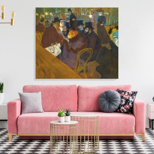 Toulouse-Lautrec - bij de Rouge Canvas Afdruk (Insitu (Woonkamer))