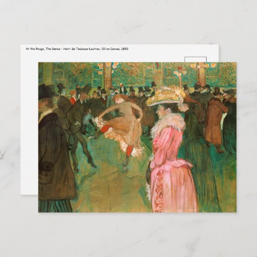 Toulouse-Lautrec - Bij de Rouge, De Dans Briefkaart (Voorkant / Achterkant)