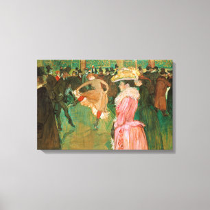 Toulouse-Lautrec - Bij de Rouge, De Dans Canvas Afdruk
