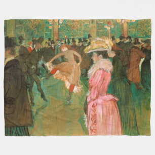 Toulouse-Lautrec - Bij de Rouge, De Dans Fleece Deken