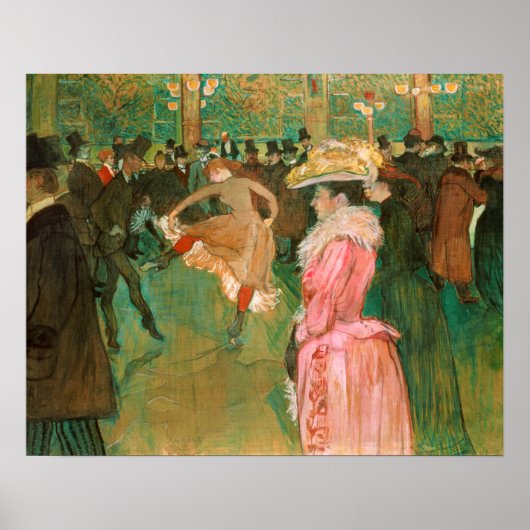 Toulouse-Lautrec - Bij de Rouge, De Dans Poster (Voorkant)
