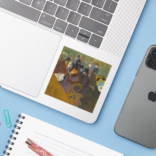 Toulouse-Lautrec - bij de Rouge Sticker (Laptop met iPhone)