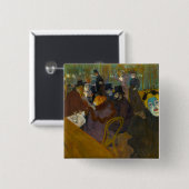 Toulouse-Lautrec - bij de Rouge Vierkante Button 5,1 Cm (Voorkant /achterkant)