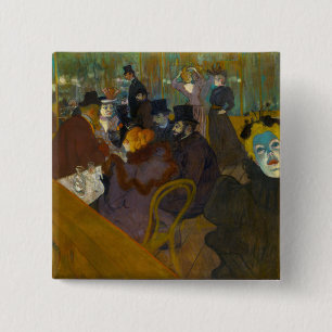 Toulouse-Lautrec - bij de Rouge Vierkante Button 5,1 Cm