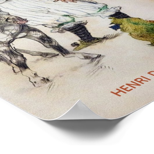 Toulouse-Lautrec, Circus Clown w Horse en Monkey Poster (Hoek)