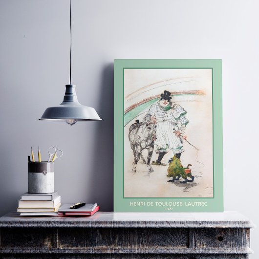 Toulouse-Lautrec, Circus Clown w Horse en Monkey Poster