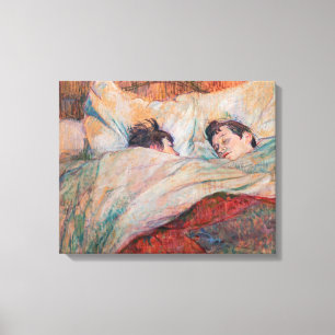 Toulouse-Lautrec - Het Bed Canvas Afdruk