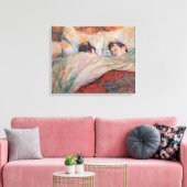 Toulouse-Lautrec - Het Bed Canvas Afdruk (Insitu (Woonkamer))