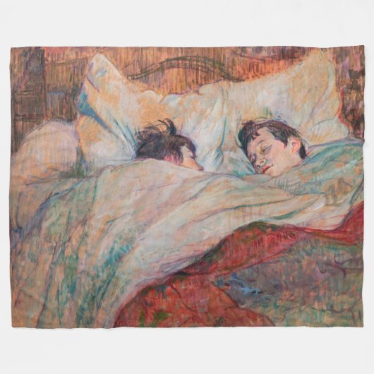 Toulouse-Lautrec - Het Bed Fleece Deken (Voorkant (Horizontaal))