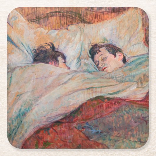Toulouse-Lautrec - Het Bed Kartonnen Onderzetters (Voorkant)