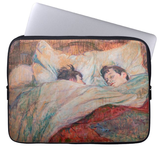 Toulouse-Lautrec - Het Bed Laptop Sleeve (Voorkant)
