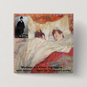 Toulouse-Lautrec-huwelijksbriefjes en -T - shirts Vierkante Button 5,1 Cm