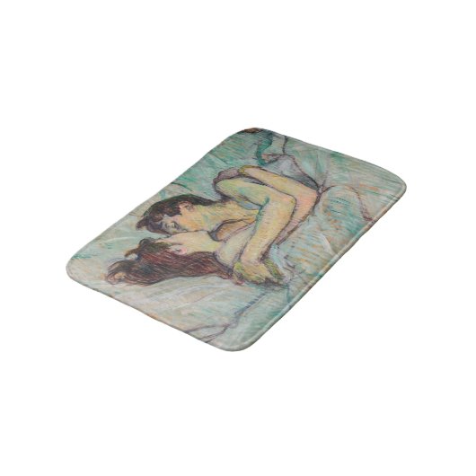 Toulouse-Lautrec - in Bed, de kus Badmat (Gekanteld)
