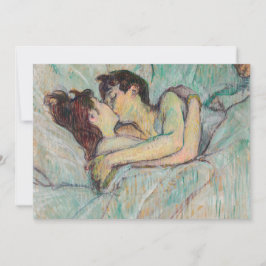 Toulouse-Lautrec - in Bed, de kus Bedankkaart