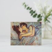 Toulouse-Lautrec in Bed de Kus Briefkaart (Staand voorkant)