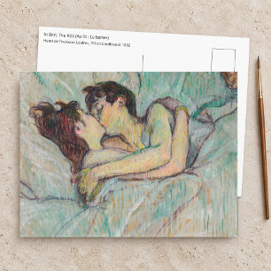 Toulouse-Lautrec - In Bed, De Kus Briefkaart