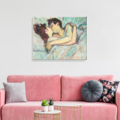 Toulouse-Lautrec - In Bed, De Kus Canvas Afdruk (Insitu (Woonkamer))