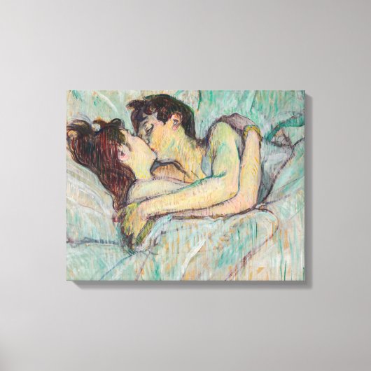 Toulouse-Lautrec - In Bed, De Kus Canvas Afdruk (Voorkant)