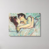 Toulouse-Lautrec - in Bed, de kus Canvas Afdruk (Voorkant)