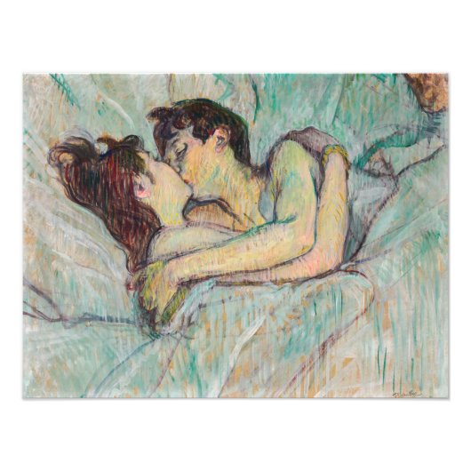 Toulouse-Lautrec - in Bed, de kus Foto Afdruk (Voorkant)