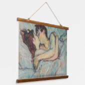 Toulouse-Lautrec - in Bed, de kus Hangend Wandkleed (Gebogen)