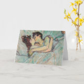 Toulouse-Lautrec - in Bed, de kus Kaart (Gele Bloem)