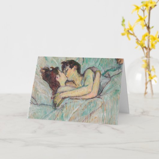 Toulouse-Lautrec - in Bed, de kus Kaart (Gele Bloem)