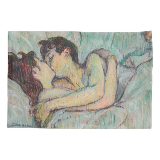 Toulouse-Lautrec - in Bed, de kus Kussensloop (Achterkant)