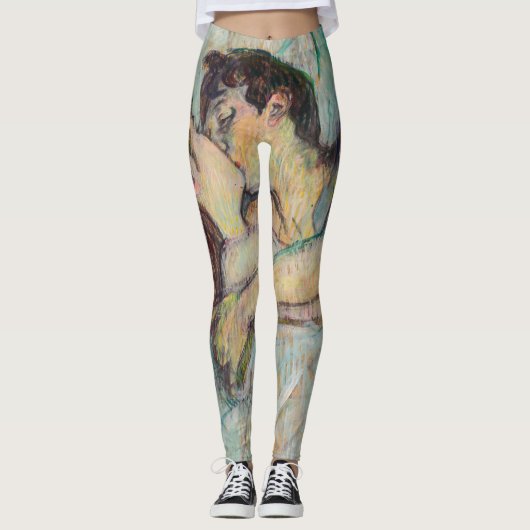 Toulouse-Lautrec - in Bed, de kus Leggings (Voorkant)