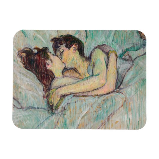 Toulouse-Lautrec - in Bed, de kus Magneet (Horizontaal)