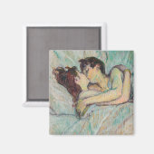 Toulouse-Lautrec - in Bed, de kus Magneet (Voorkant / Achterkant)