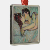 Toulouse-Lautrec - In bed, de kus Metalen Ornament (Rechts)