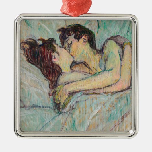 Toulouse-Lautrec - In bed, de kus Metalen Ornament (Voorkant)