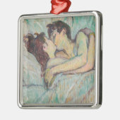 Toulouse-Lautrec - In bed, de kus Metalen Ornament (Links)