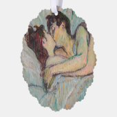 Toulouse-Lautrec - in Bed, de kus Ornament Kaart (Links)