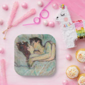 Toulouse-Lautrec - in Bed, de kus Papieren Bordje (Feest)