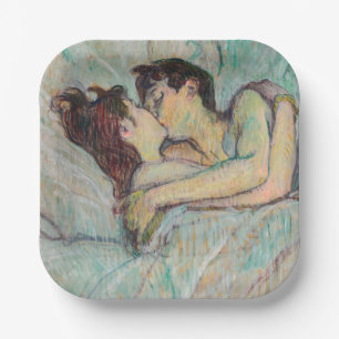 Toulouse-Lautrec - in Bed, de kus Papieren Bordje