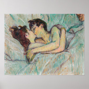 Toulouse-Lautrec - in Bed, de kus Poster