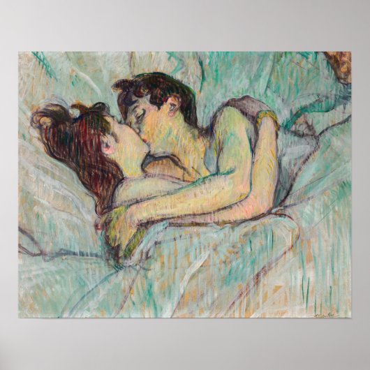 Toulouse-Lautrec - in Bed, de kus Poster (Voorkant)