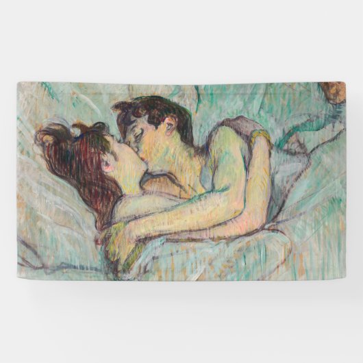 Toulouse-Lautrec - in Bed, de kus Spandoek (Horizontaal)