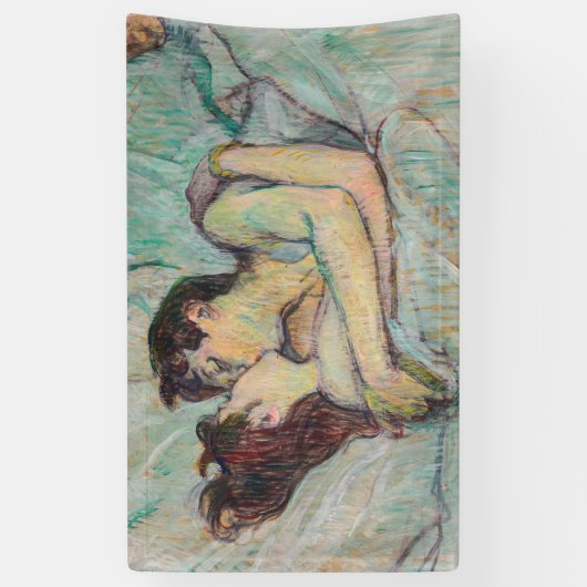 Toulouse-Lautrec - in Bed, de kus Spandoek (Verticaal)