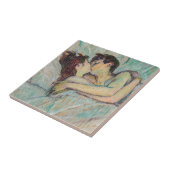 Toulouse-Lautrec - in Bed, de kus Tegeltje (Zijkant)