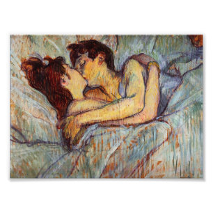 Toulouse-Lautrec in Bed The Kiss-fotoprint Foto Afdruk