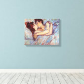 Toulouse Lautrec - in Bed the Kiss Lesbian Lovers Canvas Afdruk (Insitu (Houten vloer))