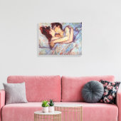 Toulouse Lautrec - in Bed the Kiss Lesbian Lovers Canvas Afdruk (Insitu (Woonkamer))