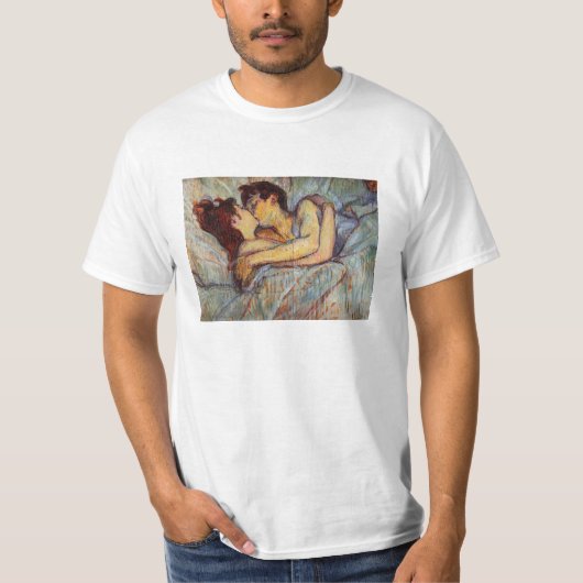 Toulouse-Lautrec in bed the Kiss T-shirt (Voorkant)