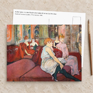 Toulouse-Lautrec - In de salon, rue des Moulins Briefkaart