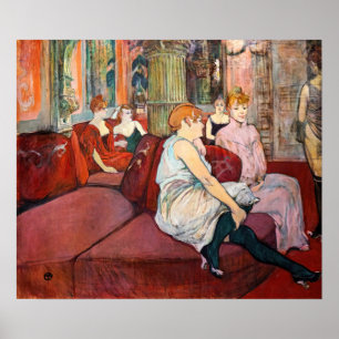 Toulouse-Lautrec - In de salon, rue des Moulins Poster