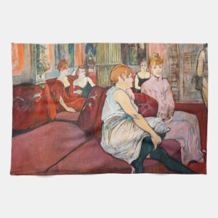 Toulouse-Lautrec - In de salon, rue des Moulins Theedoek