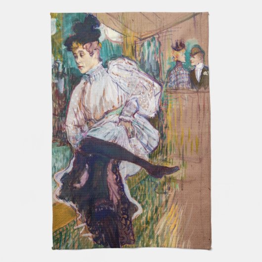 Toulouse-Lautrec - Jane Avril Dancing Theedoek (Verticaal)